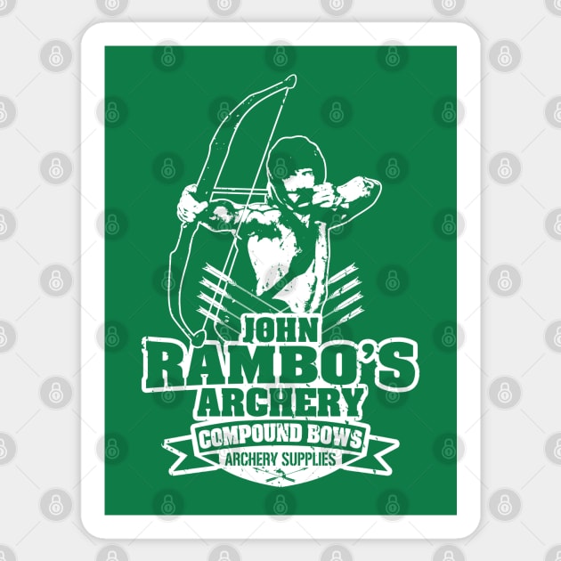 John Rambo's Archery Compound Bows Sticker by scribblejuice